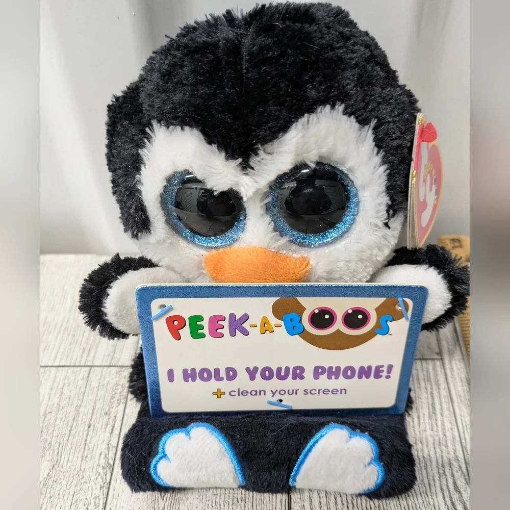 Ty Peek-A-Boos Black and White Penguin Stuffed Animal